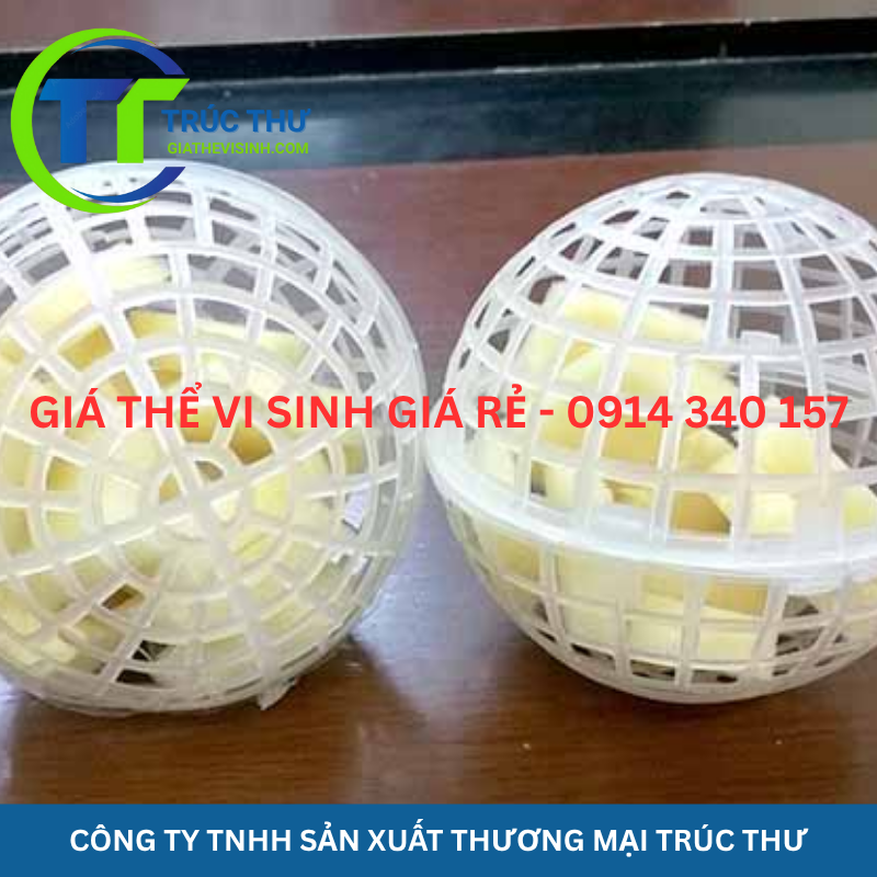 Giá thể vi sinh dạng cầu, Đệm vi sinh dạng cầu, quả cầu vi sinh, Quả cầu nhựa vi sinh, giá thể vi sinh dạng cầu ghép D100