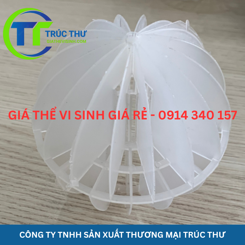 Giá thể vi sinh dạng cầu, Đệm vi sinh dạng cầu, quả cầu vi sinh, Quả cầu nhựa vi sinh, giá thể vi sinh dạng cầu D100 16 cánh