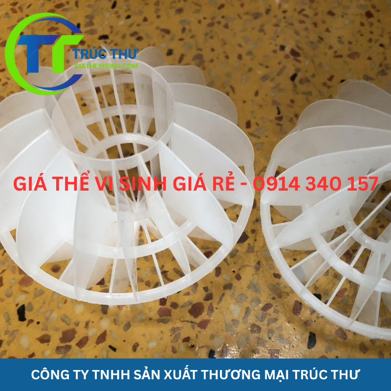 Giá thể vi sinh dạng cầu, Đệm vi sinh dạng cầu, quả cầu vi sinh, Quả cầu nhựa vi sinh, giá thể vi sinh dạng cầu D100 16 cánh