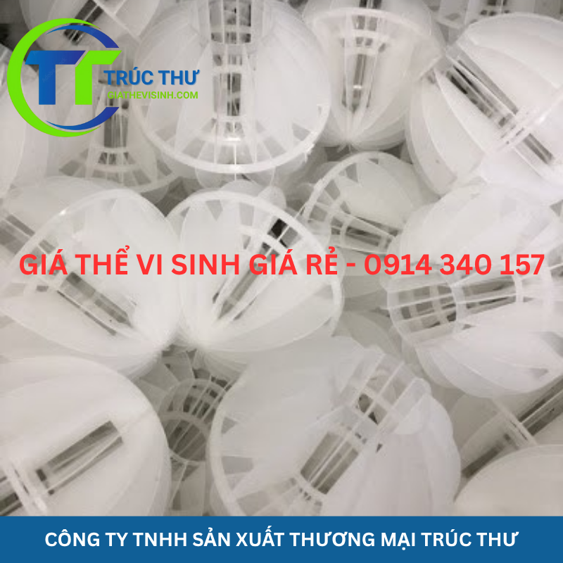 Giá thể vi sinh dạng cầu, Đệm vi sinh dạng cầu, quả cầu vi sinh, Quả cầu nhựa vi sinh, giá thể vi sinh dạng cầu D100 16 cánh